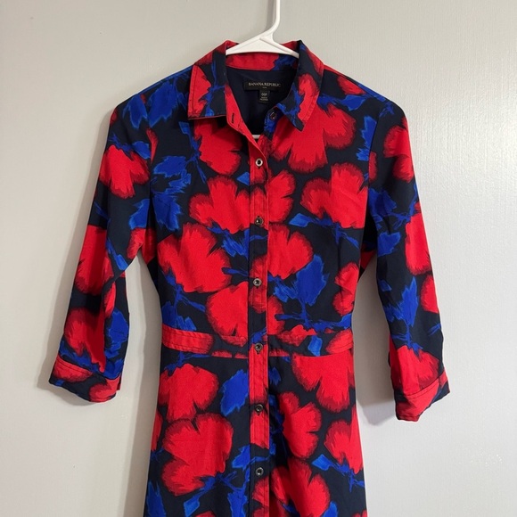 Banana Republic Factory Midi Shirt Dress Size 00P - Picture 7 of 9